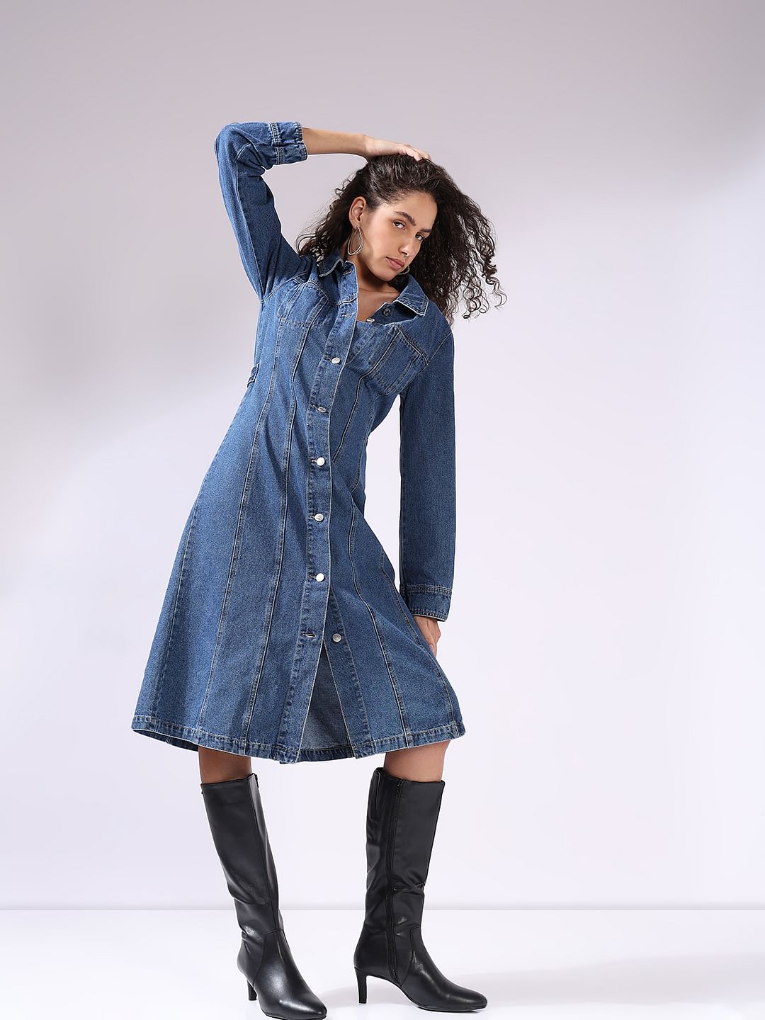 Blue Denim Shirt Dress