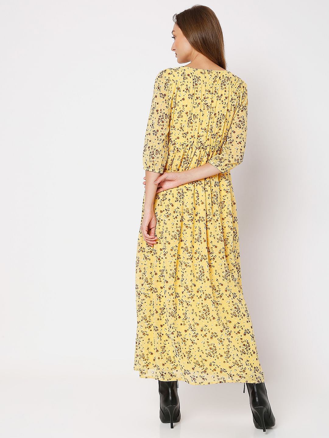 Yellow Floral Maxi Dress