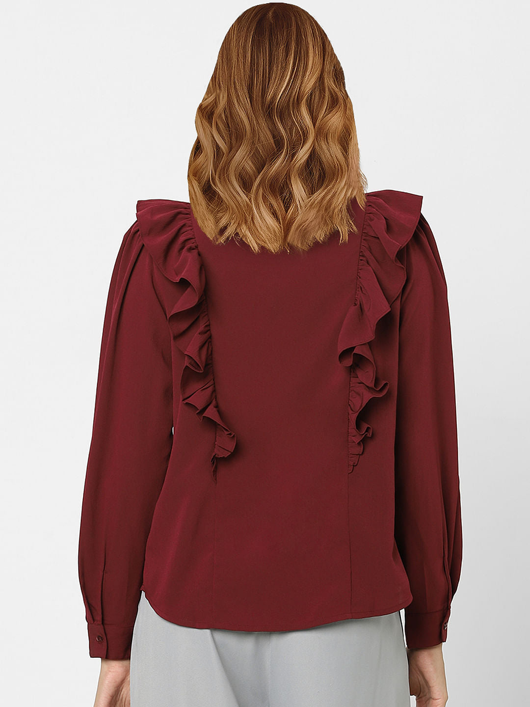 Red Frill Detail Shirt