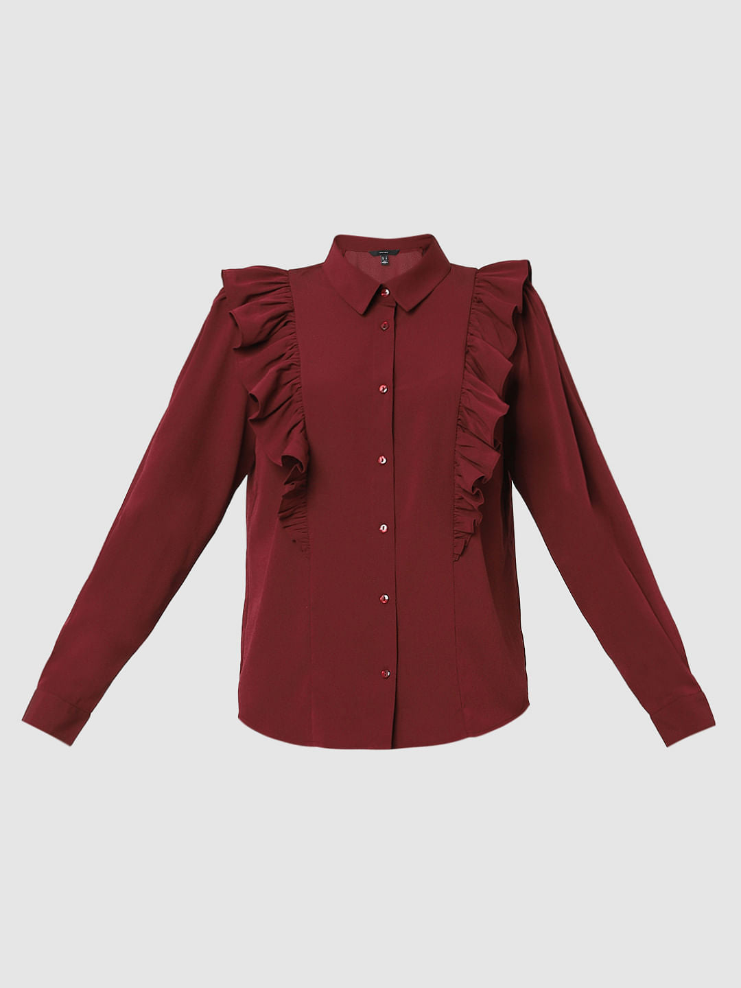 Red Frill Detail Shirt