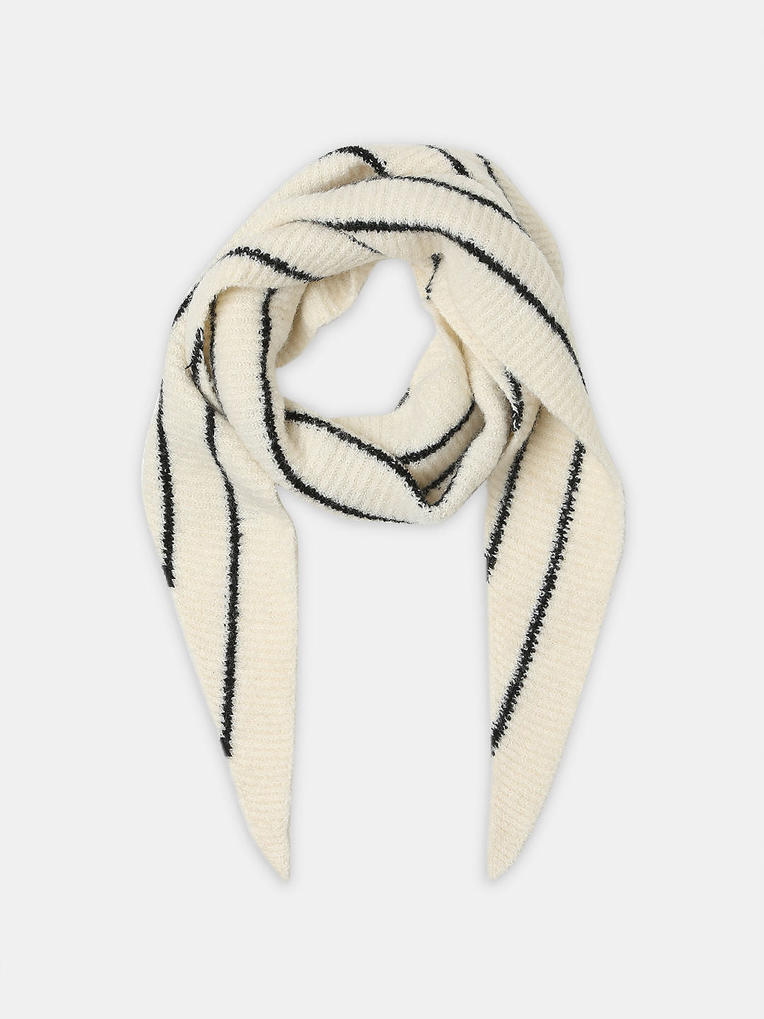White And Black Striped Scarf