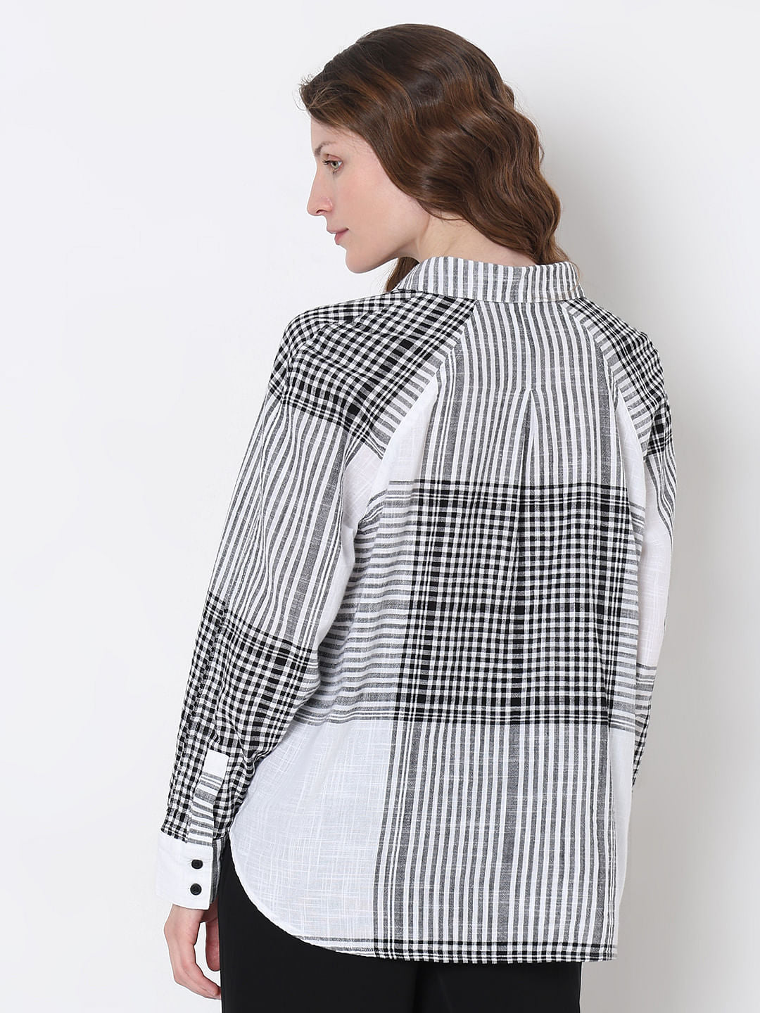 White & Black Check Shirt