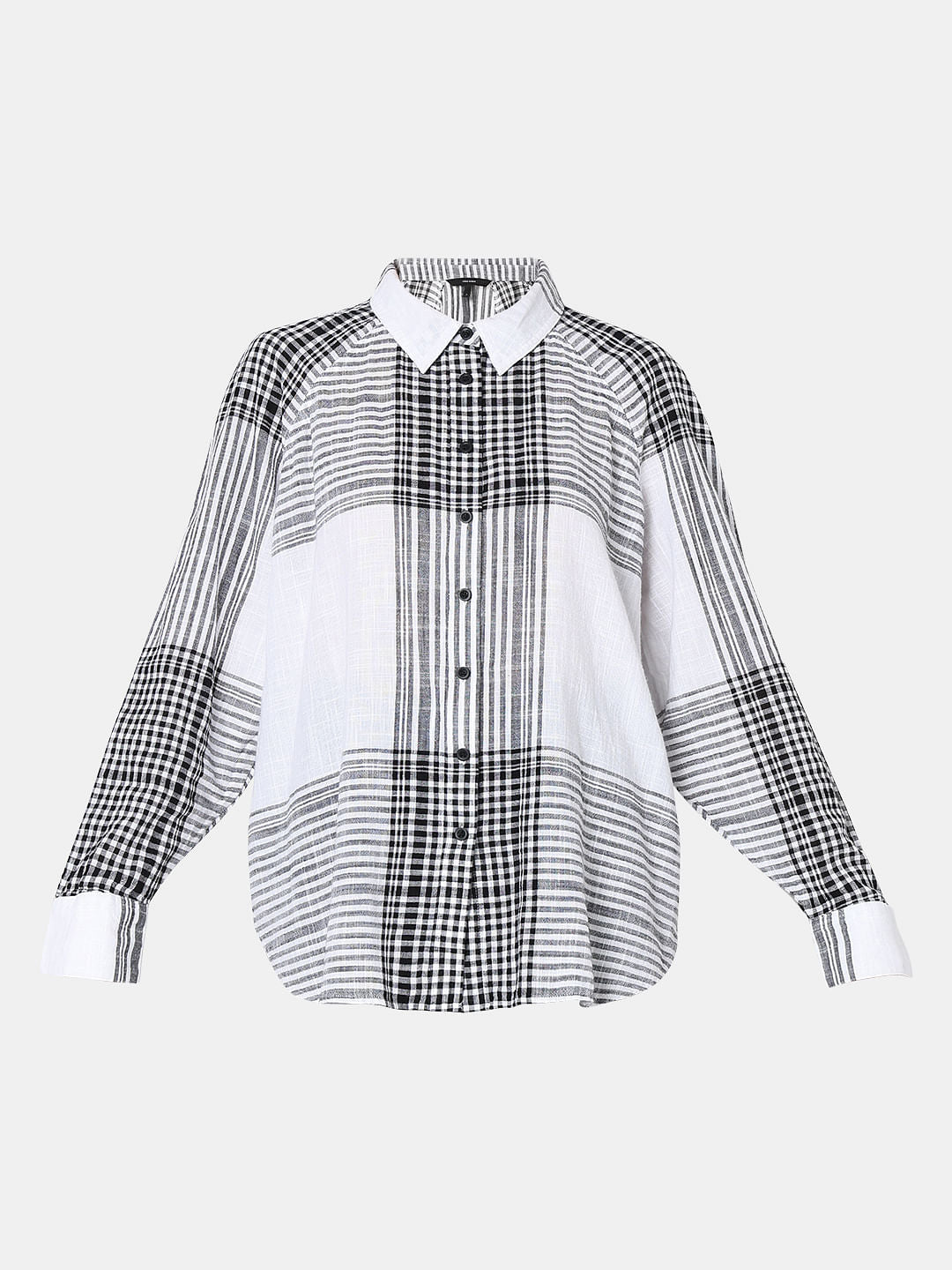 White & Black Check Shirt