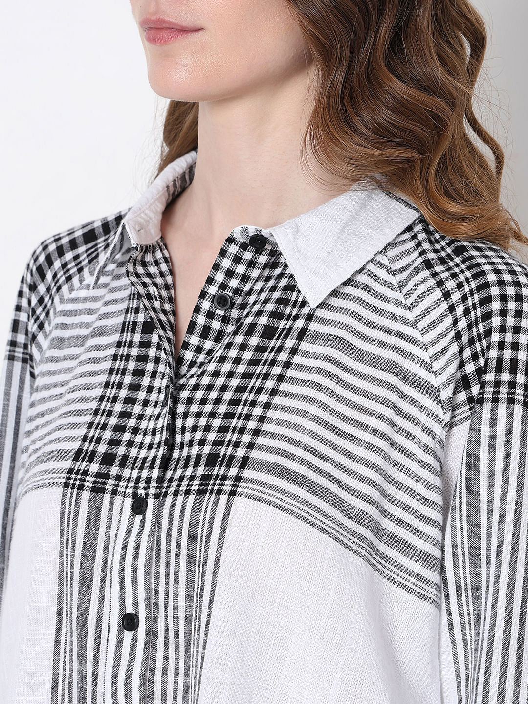 White & Black Check Shirt