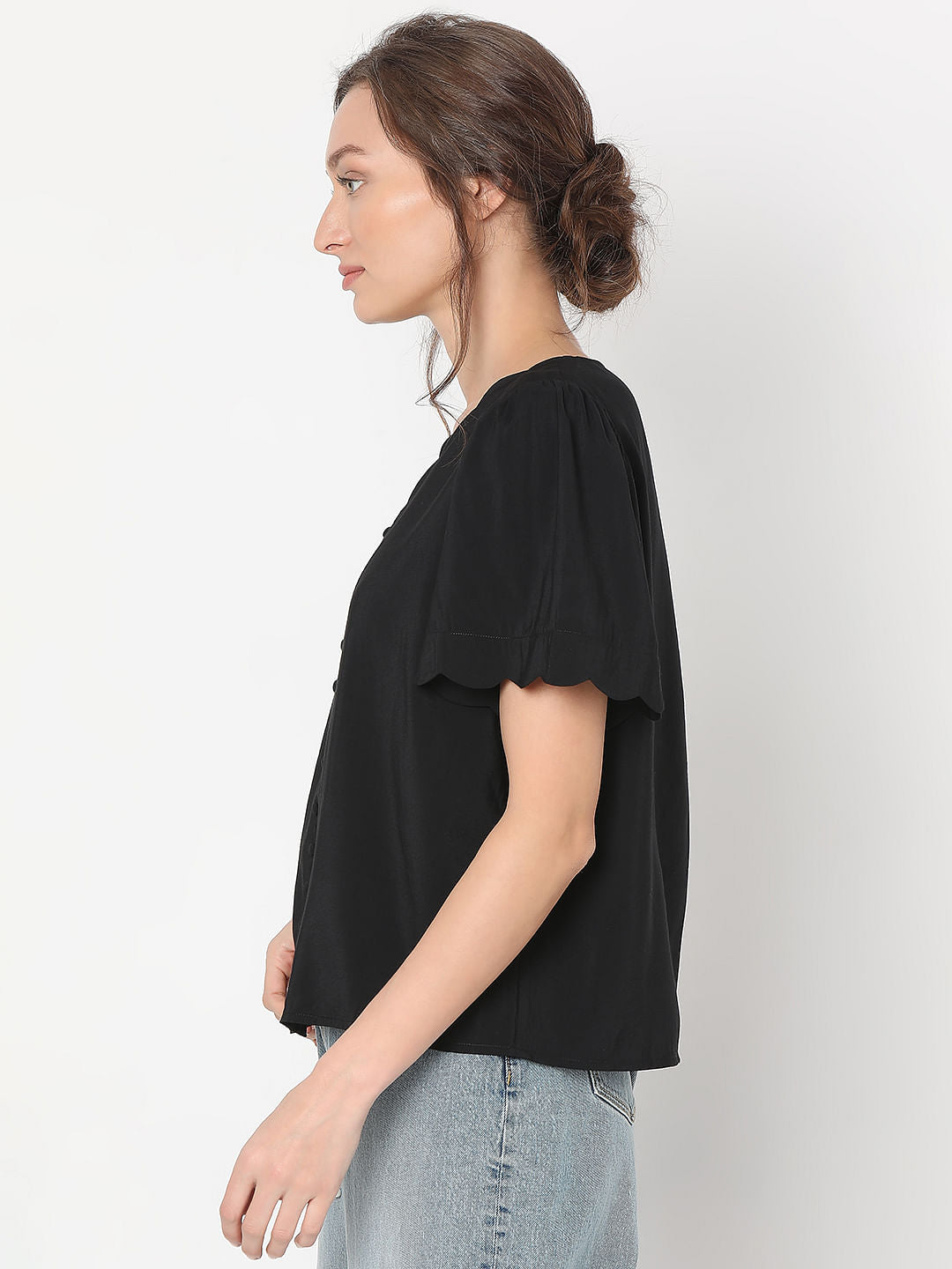 Black Short Sleeves Top