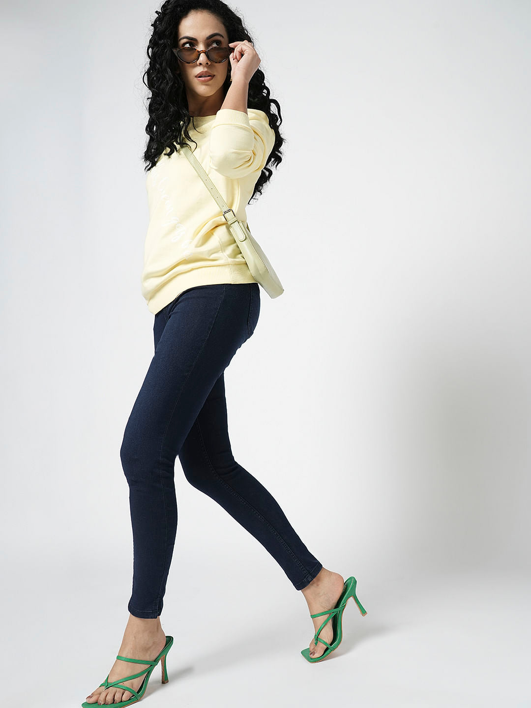 I.Scenery By Vero Moda Dark Blue High Rise Skinny Jeggings