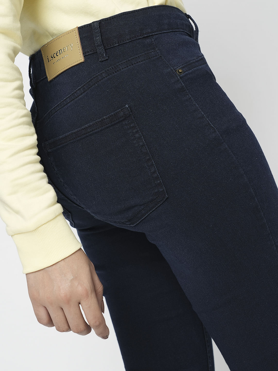 I.Scenery By Vero Moda Dark Blue High Rise Skinny Jeggings