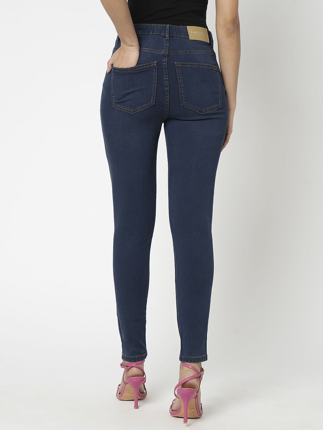 I.Scenery By Vero Moda Blue High Rise Skinny Jeggings