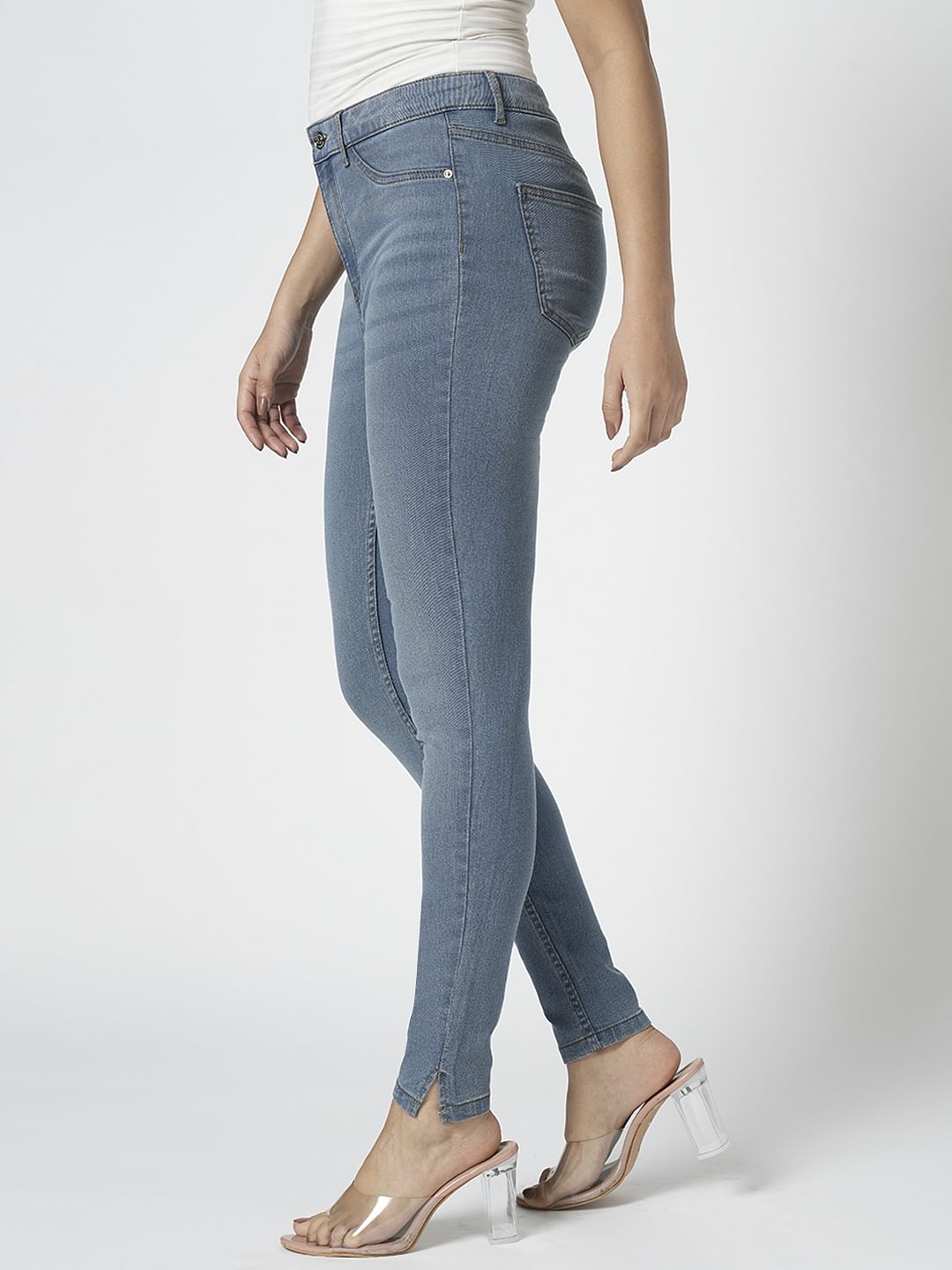 I.Scenery By Vero Moda Blue High Rise Skinny Jeggings