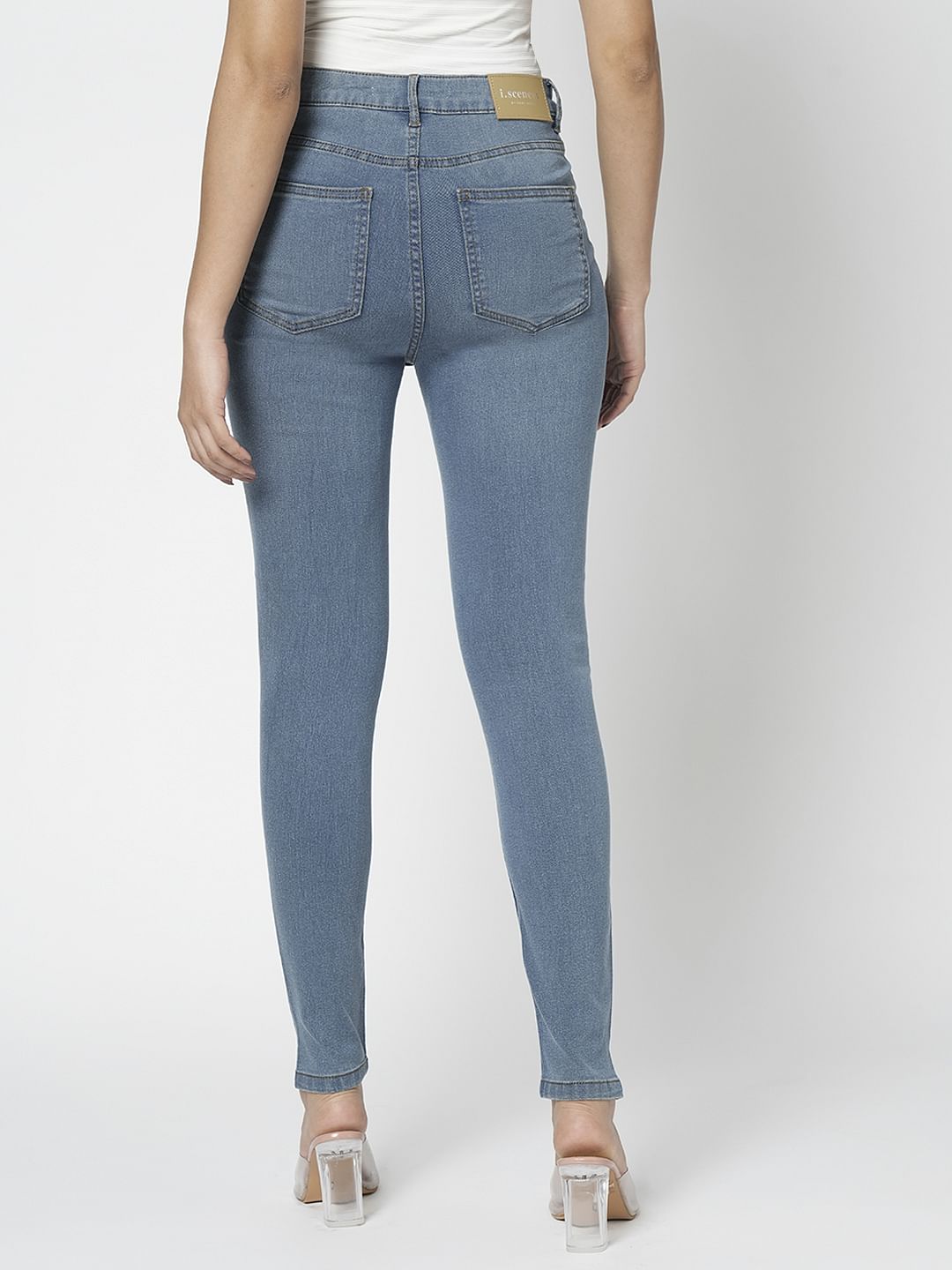 I.Scenery By Vero Moda Blue High Rise Skinny Jeggings