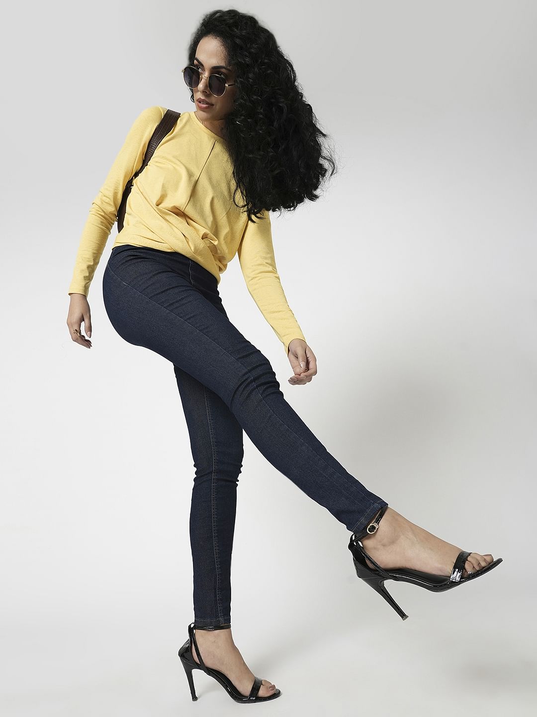 I.Scenery By Vero Moda Dark Blue High Rise Skinny Jeggings