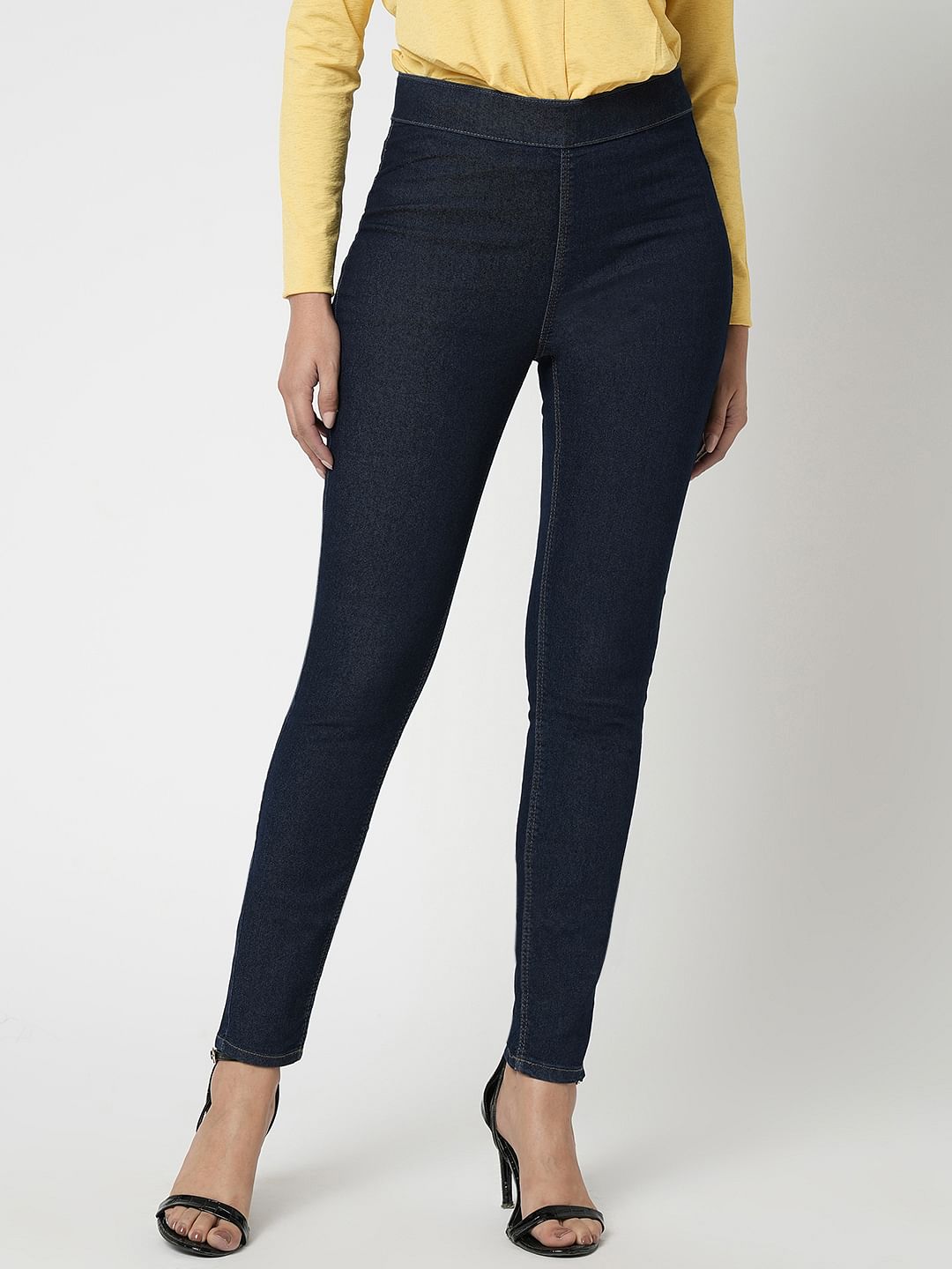 I.Scenery By Vero Moda Dark Blue High Rise Skinny Jeggings
