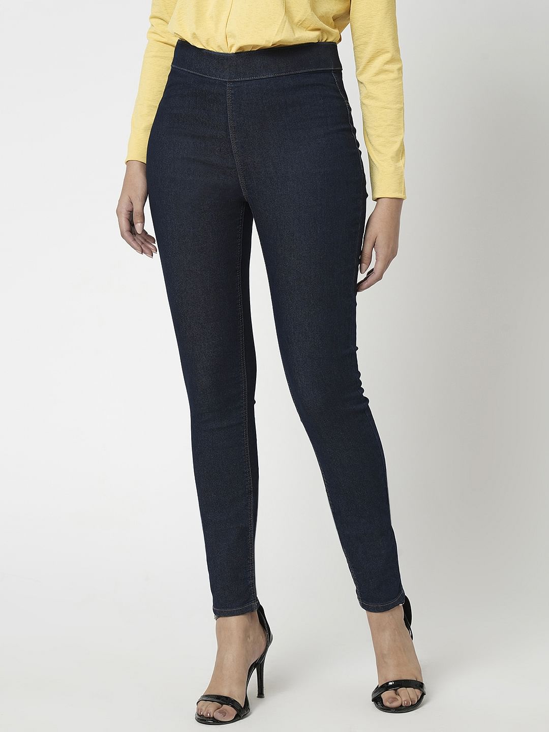I.Scenery By Vero Moda Dark Blue High Rise Skinny Jeggings