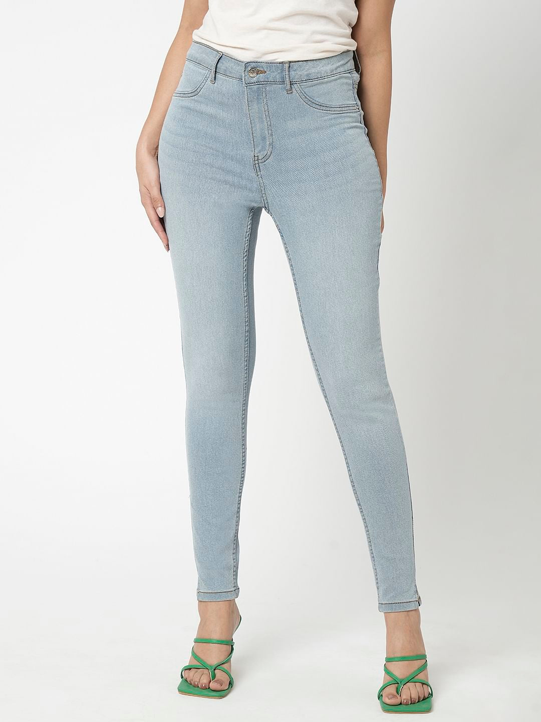 I.Scenery By Vero Moda Light Blue High Rise Skinny Jeggings