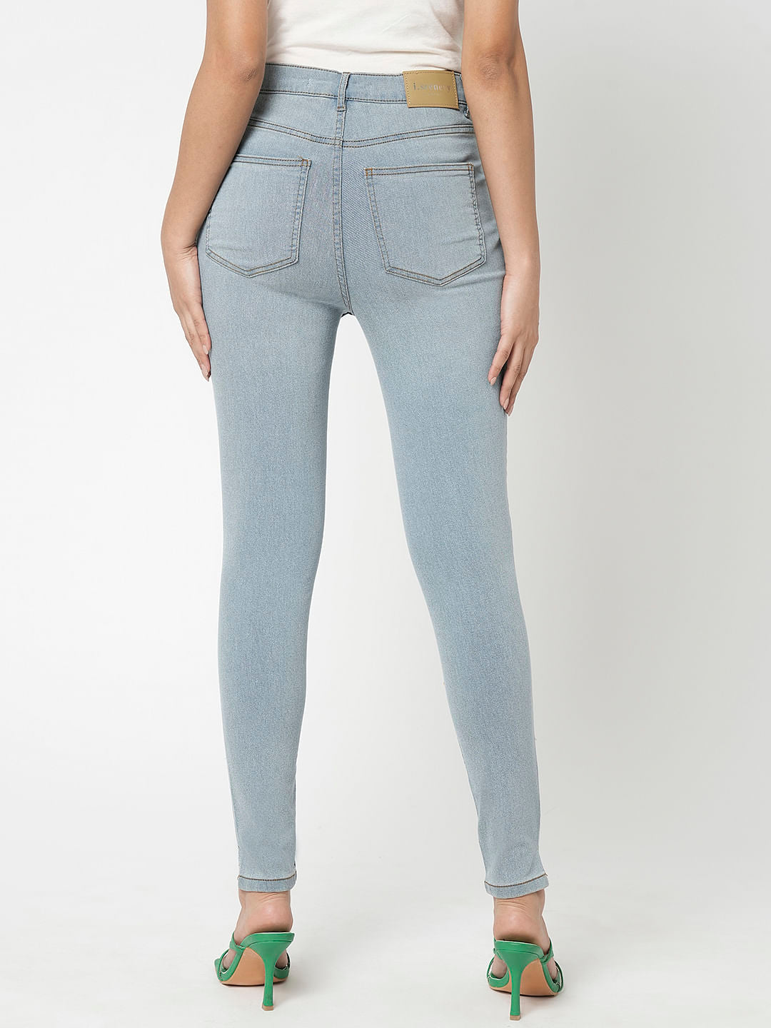 I.Scenery By Vero Moda Light Blue High Rise Skinny Jeggings