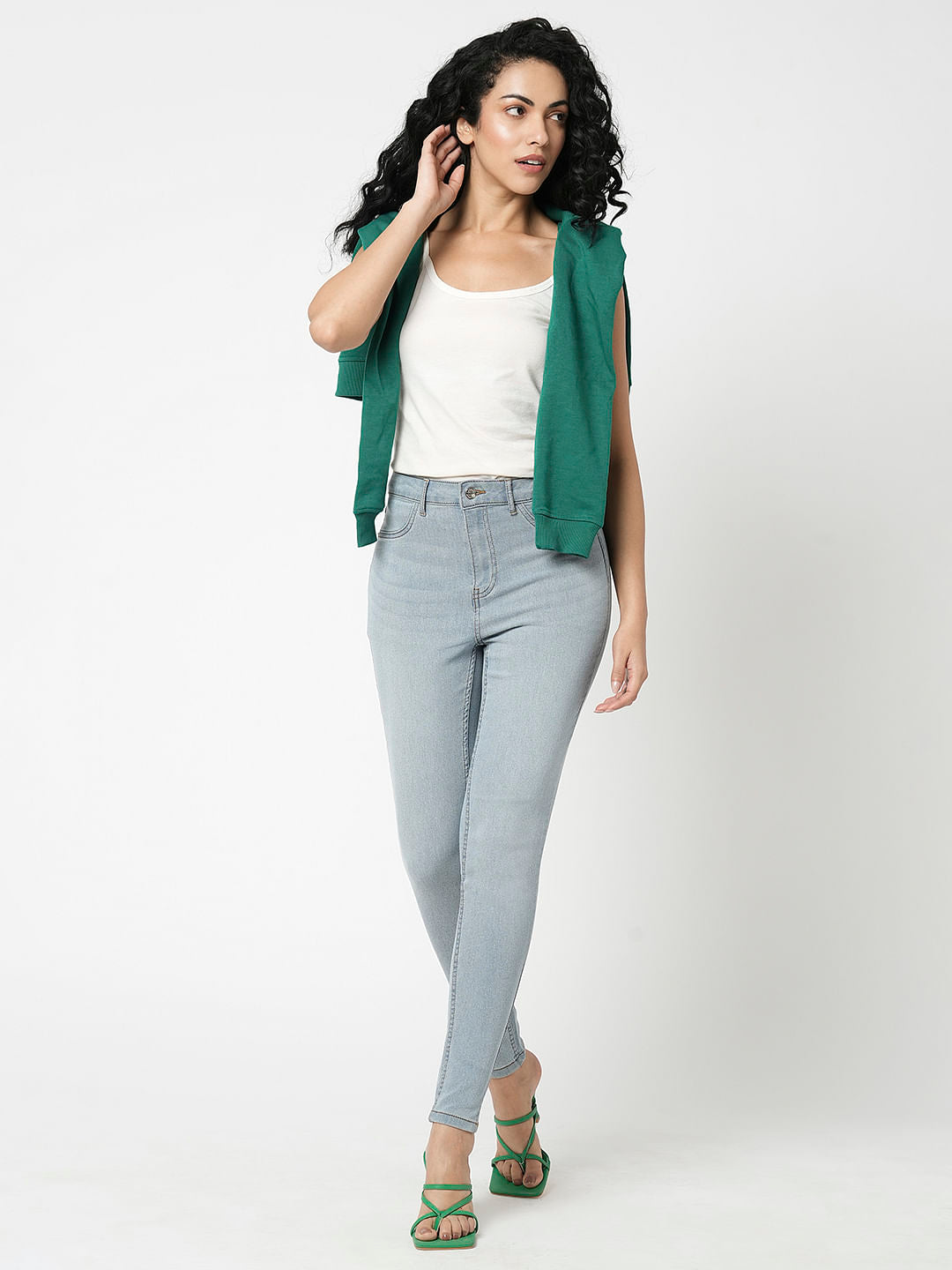 I.Scenery By Vero Moda Light Blue High Rise Skinny Jeggings