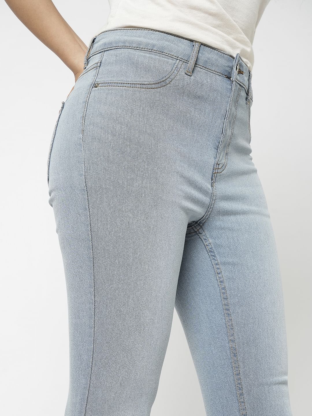 I.Scenery By Vero Moda Light Blue High Rise Skinny Jeggings