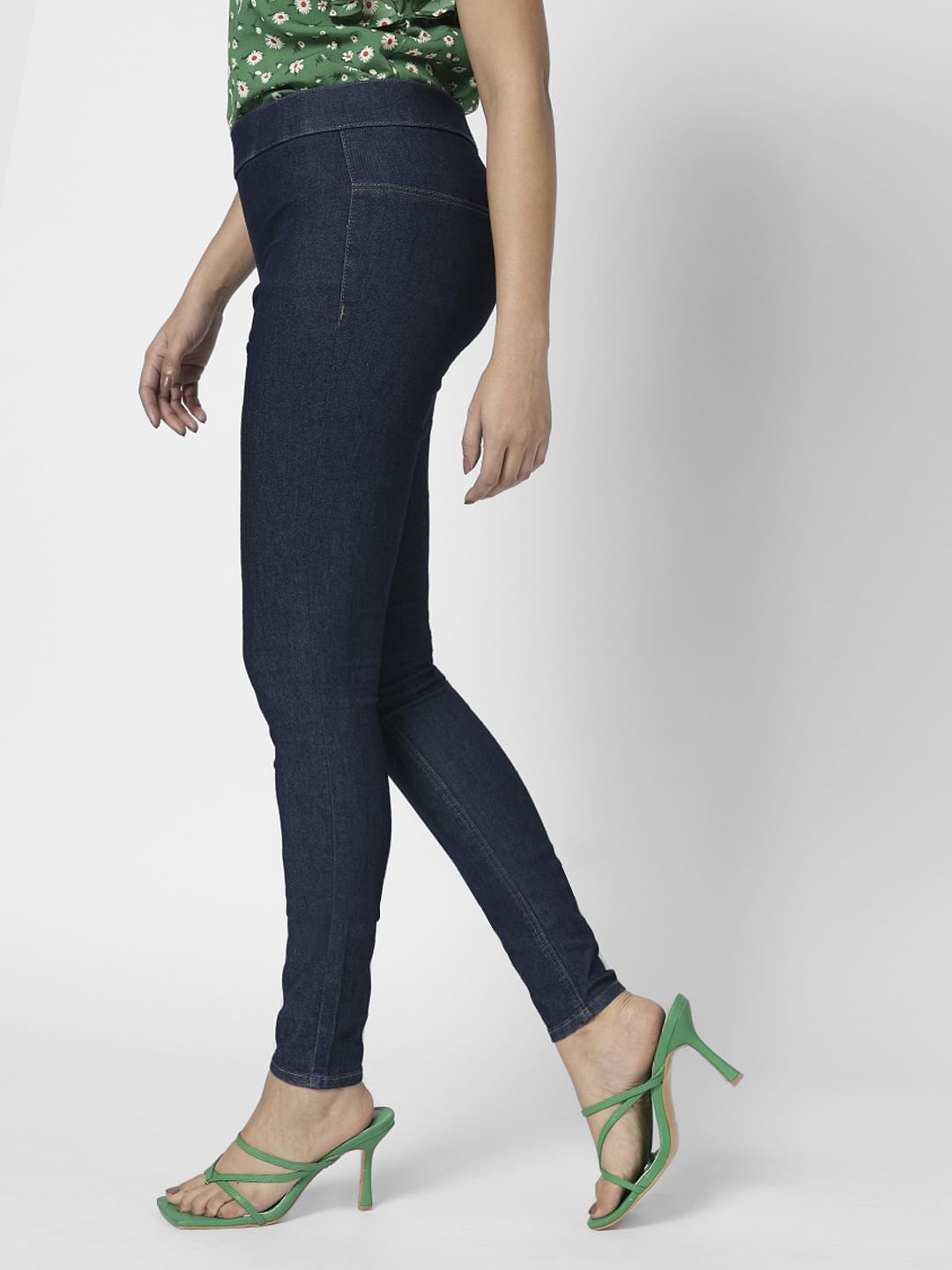 I.Scenery By Vero Moda Dark Blue High Rise Skinny Jeggings