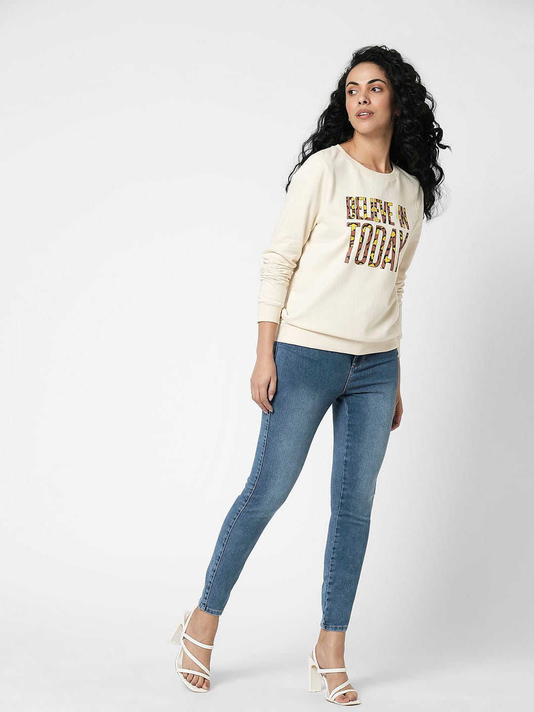 I.Scenery By Vero Moda Blue High Rise Wendy Skinny Fit Jeans