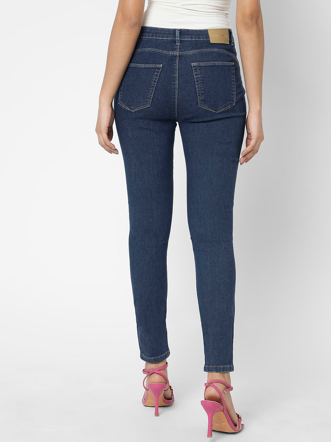 I.Scenery By Vero Moda Blue Mid Rise Wendy Skinny Fit Jeans