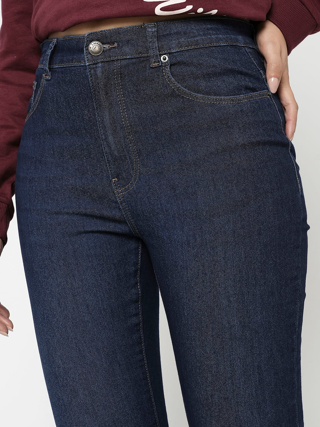 I.Scenery By Vero Moda Dark Blue High Rise Wendy Skinny Fit Jeans