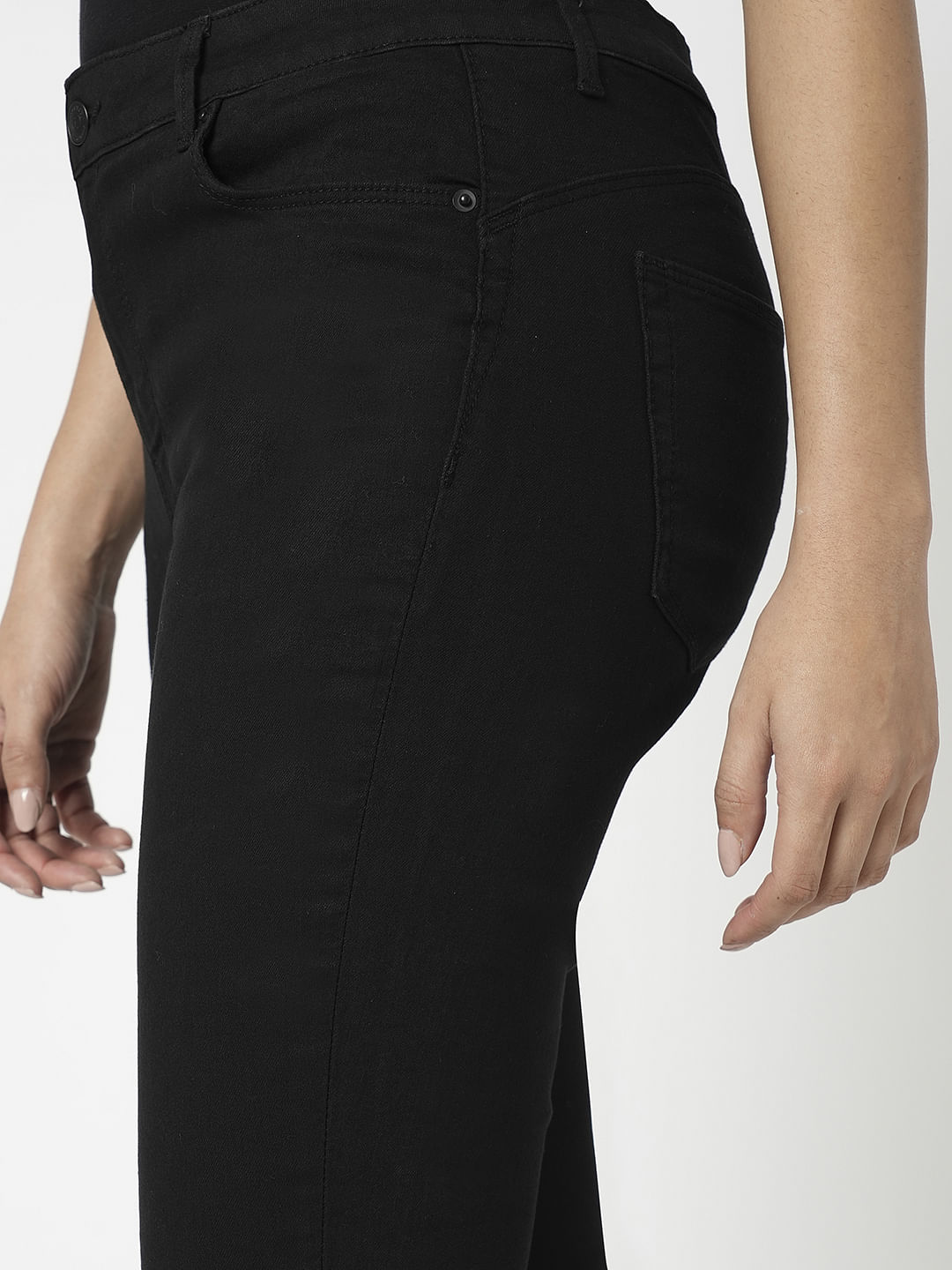 I.Scenery By Vero Moda Black Mid Rise Wendy Skinny Fit Jeans