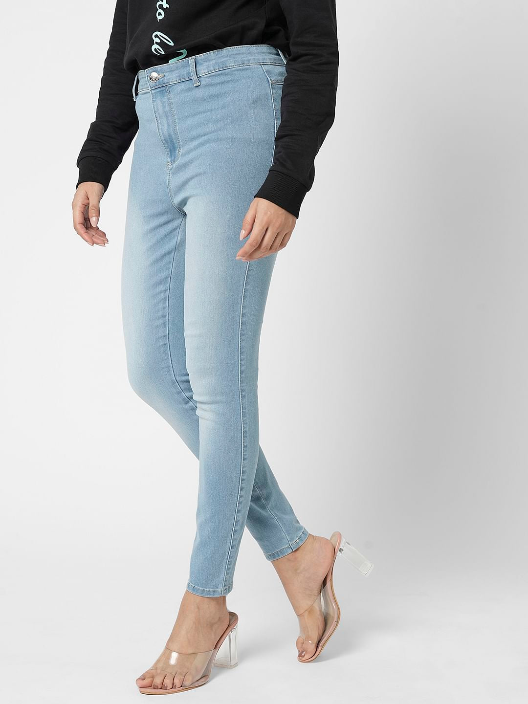 I.Scenery By Vero Moda Light Blue High Rise Wendy Skinny Fit Jeans