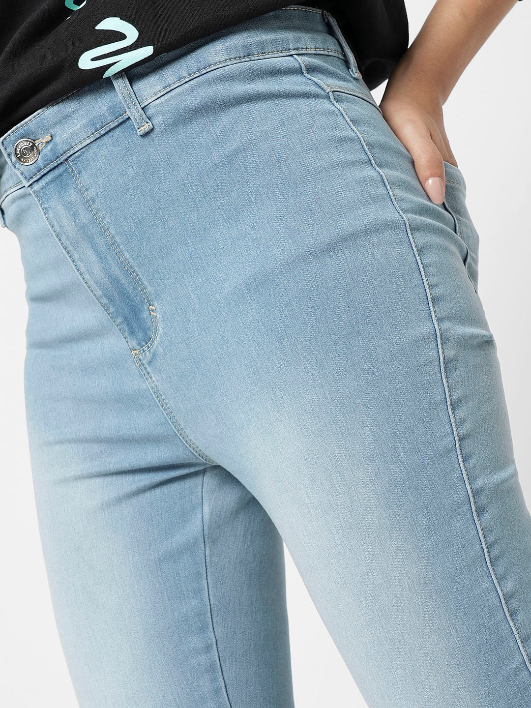 I.Scenery By Vero Moda Light Blue High Rise Wendy Skinny Fit Jeans