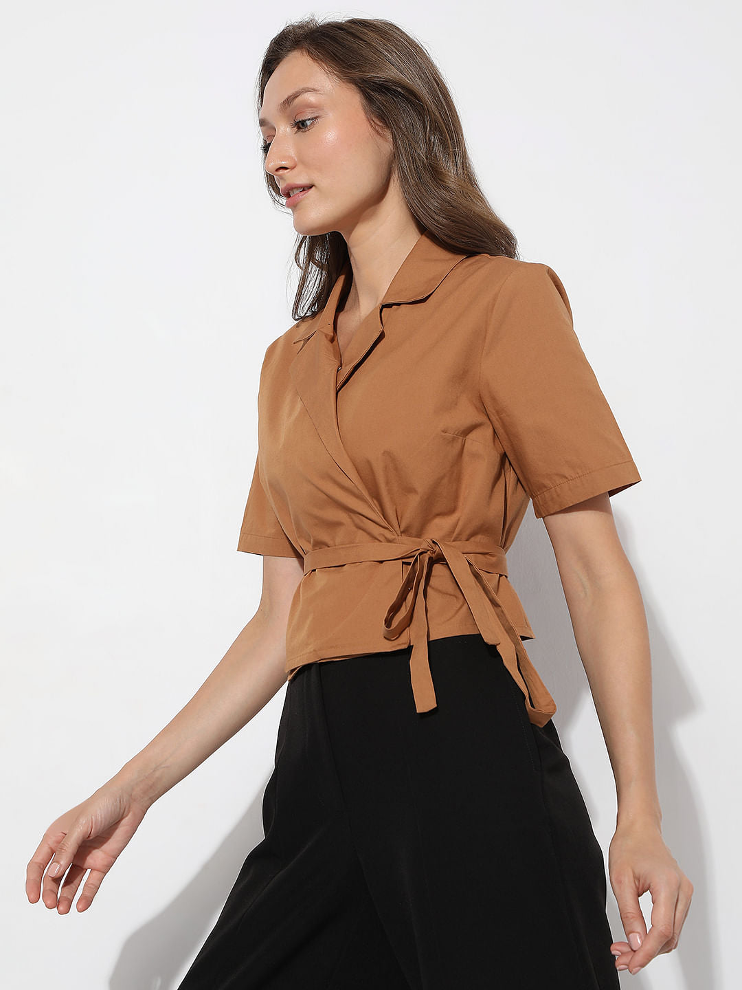 Brown Tie-Up Shirt