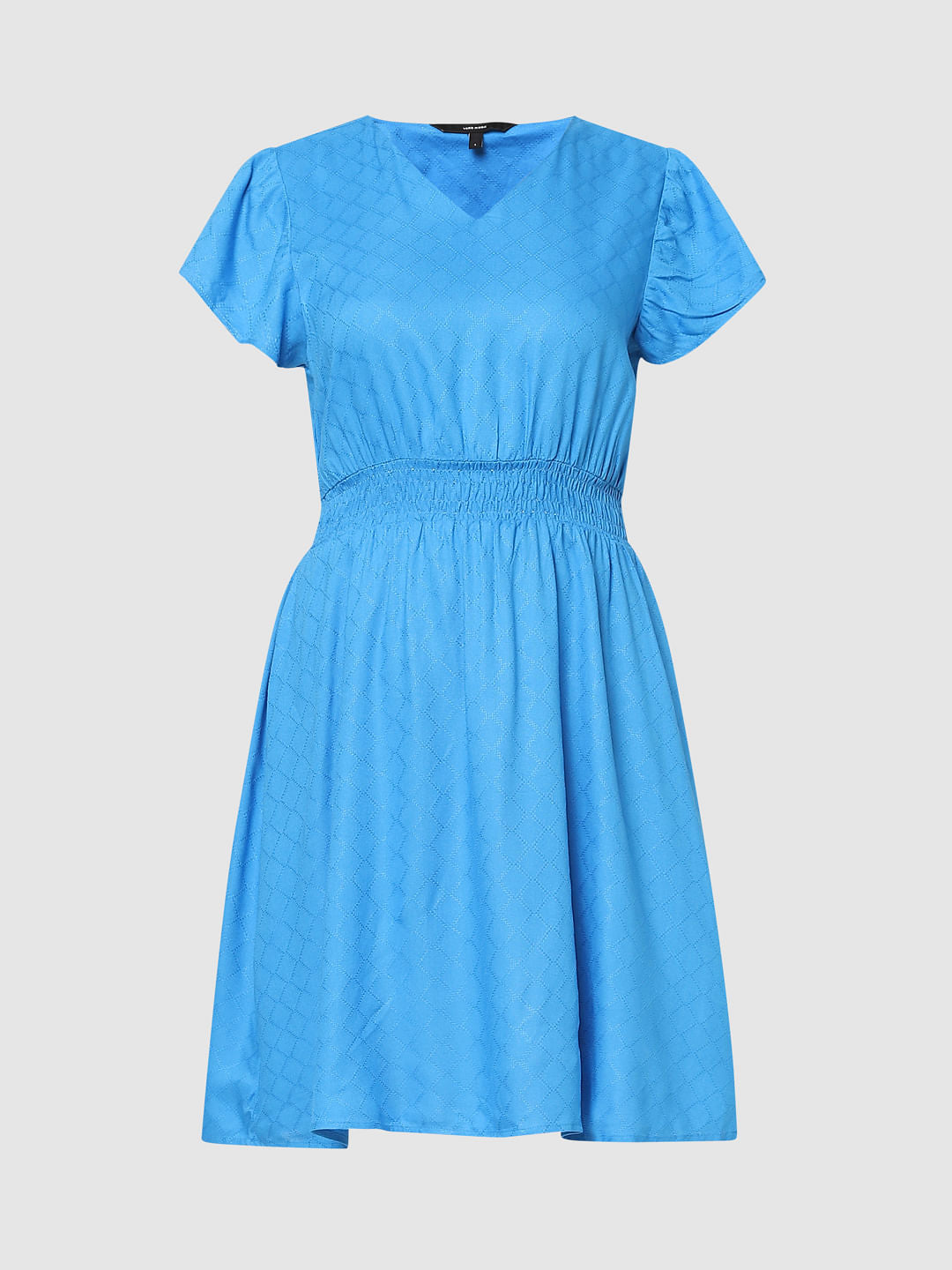 Blue Fit & Flare Dress