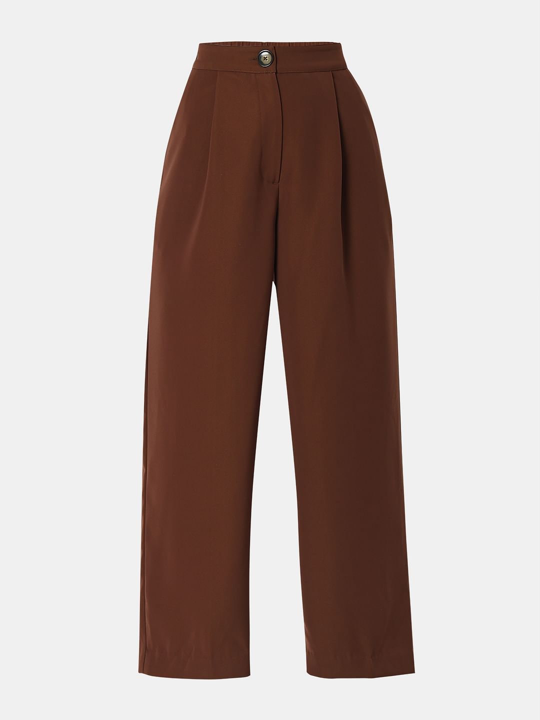 Dark Brown High Rise Wide Leg Pants