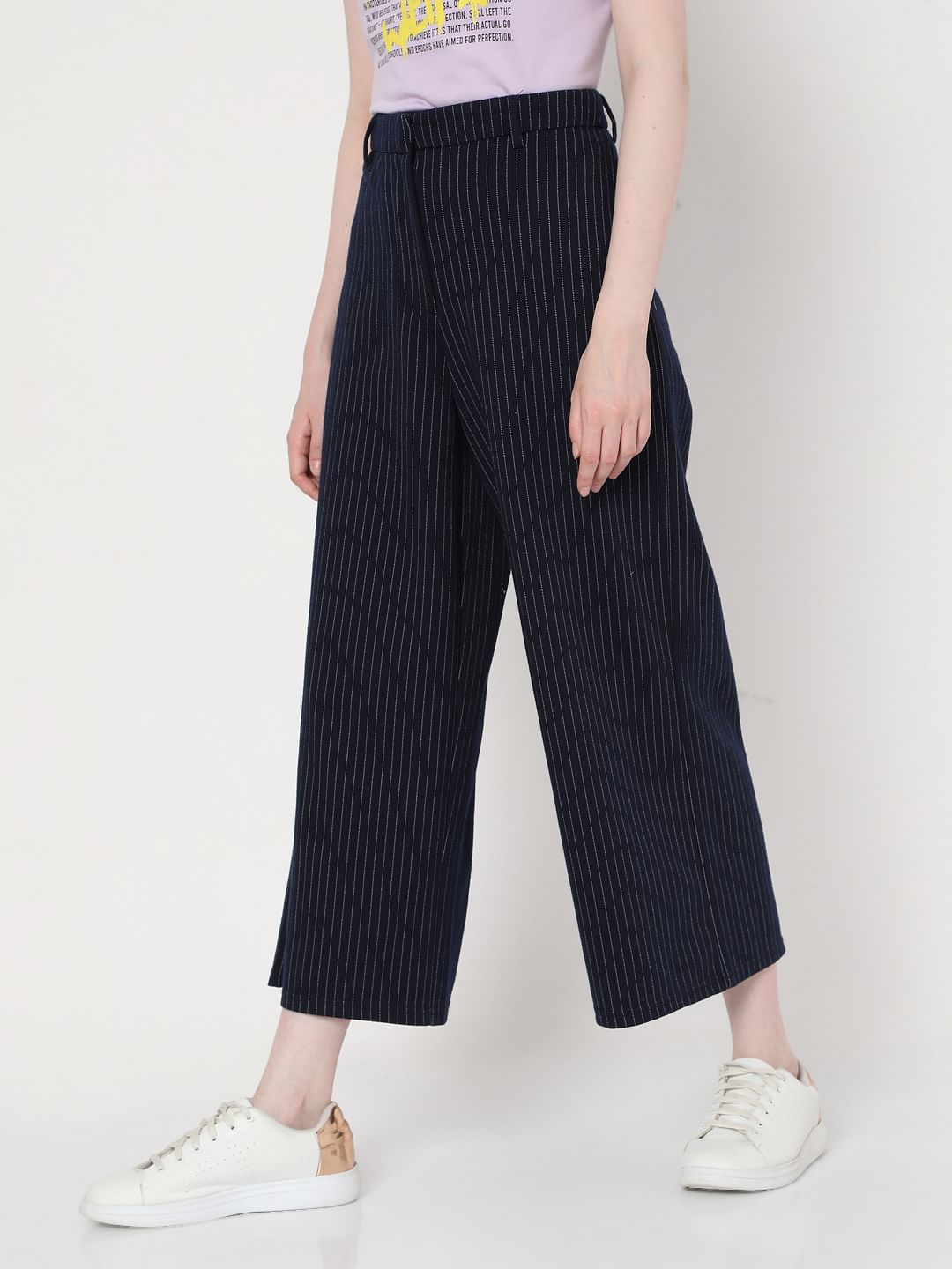 Blue Striped Culottes