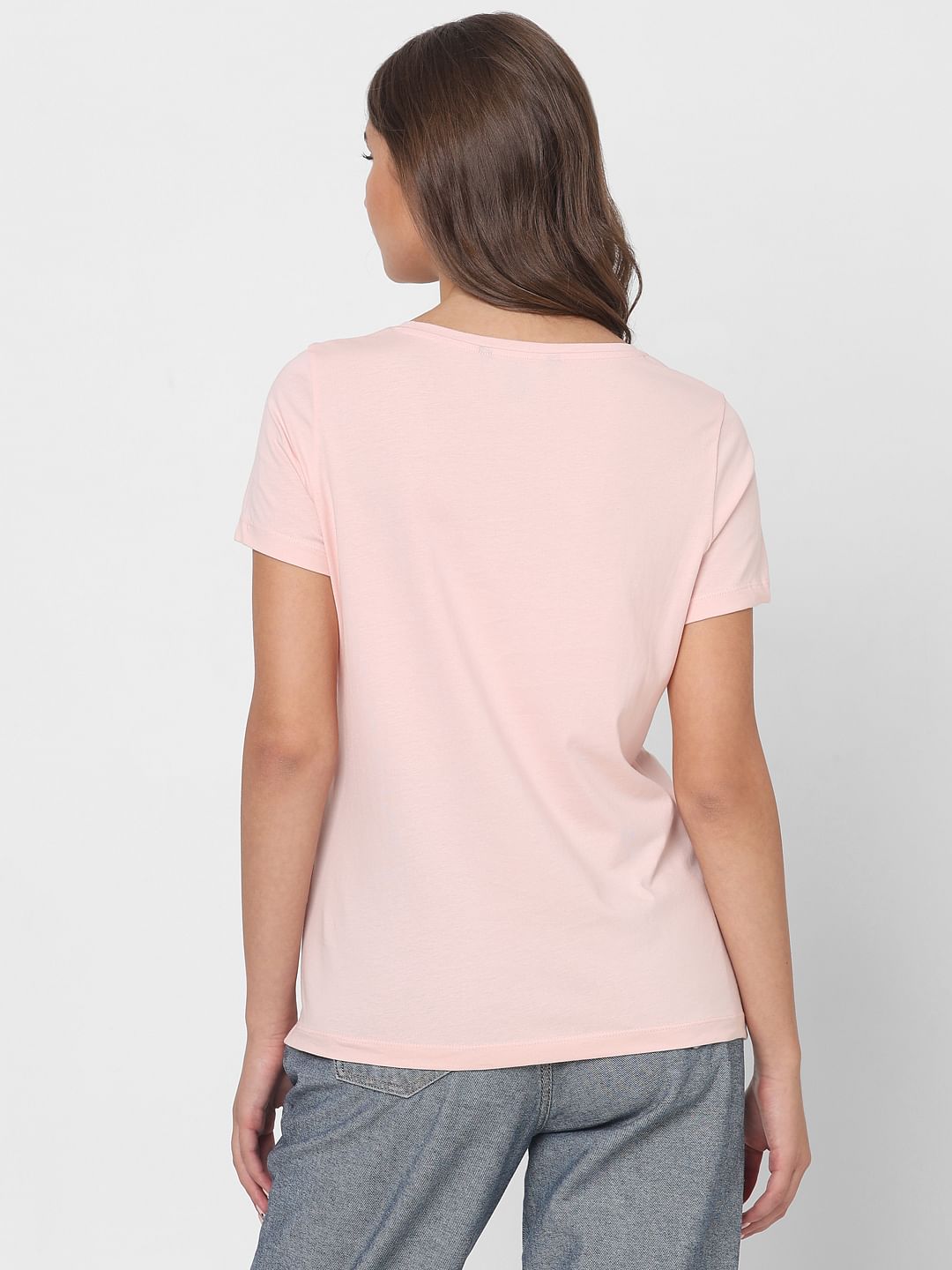 Pink Chest Print T-Shirt