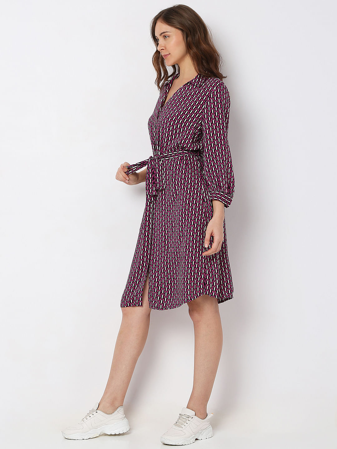 Pink Printed Shirt Dress