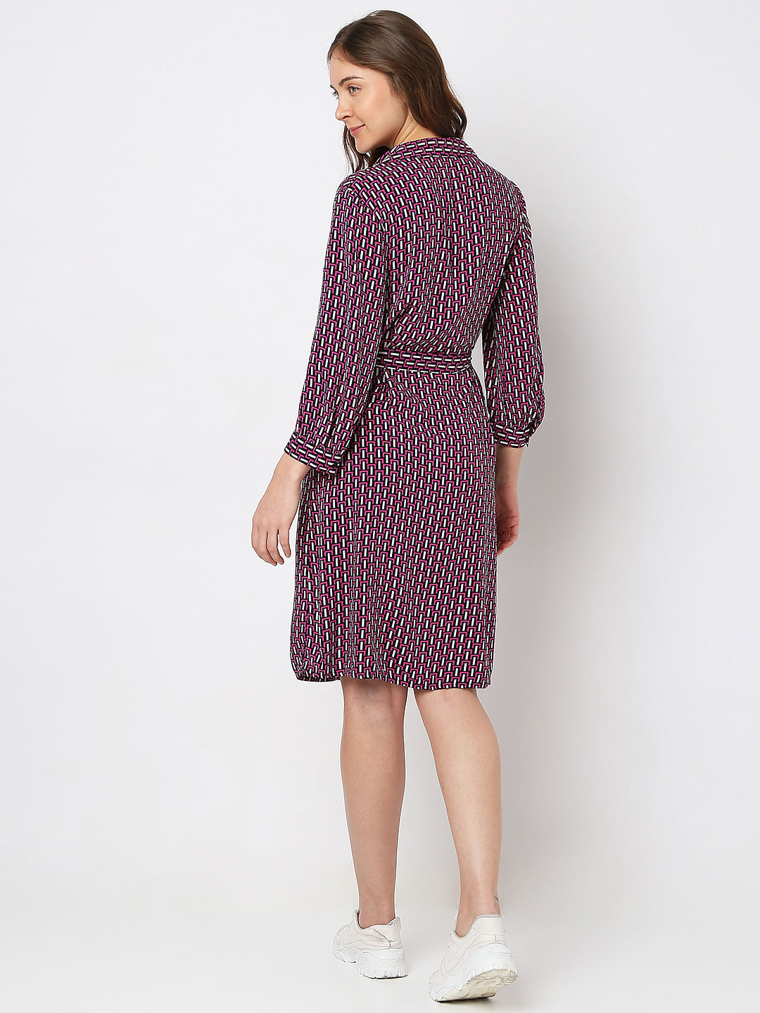 Pink Printed Shirt Dress