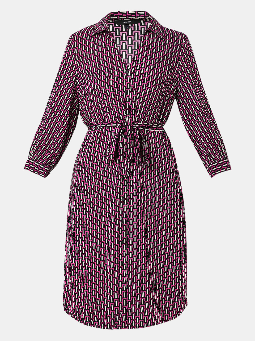 Pink Printed Shirt Dress