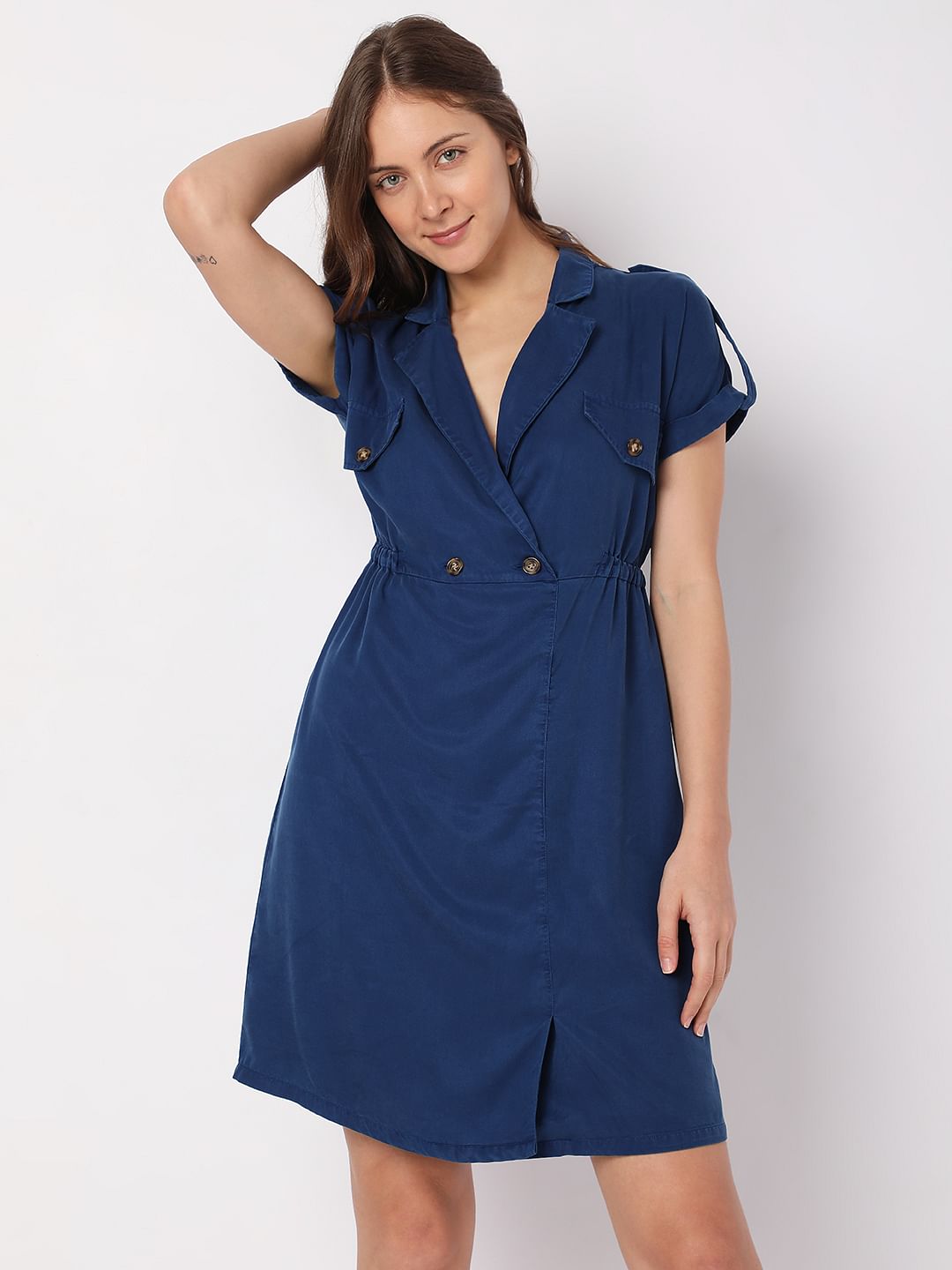 Navy Blue Denim Dress
