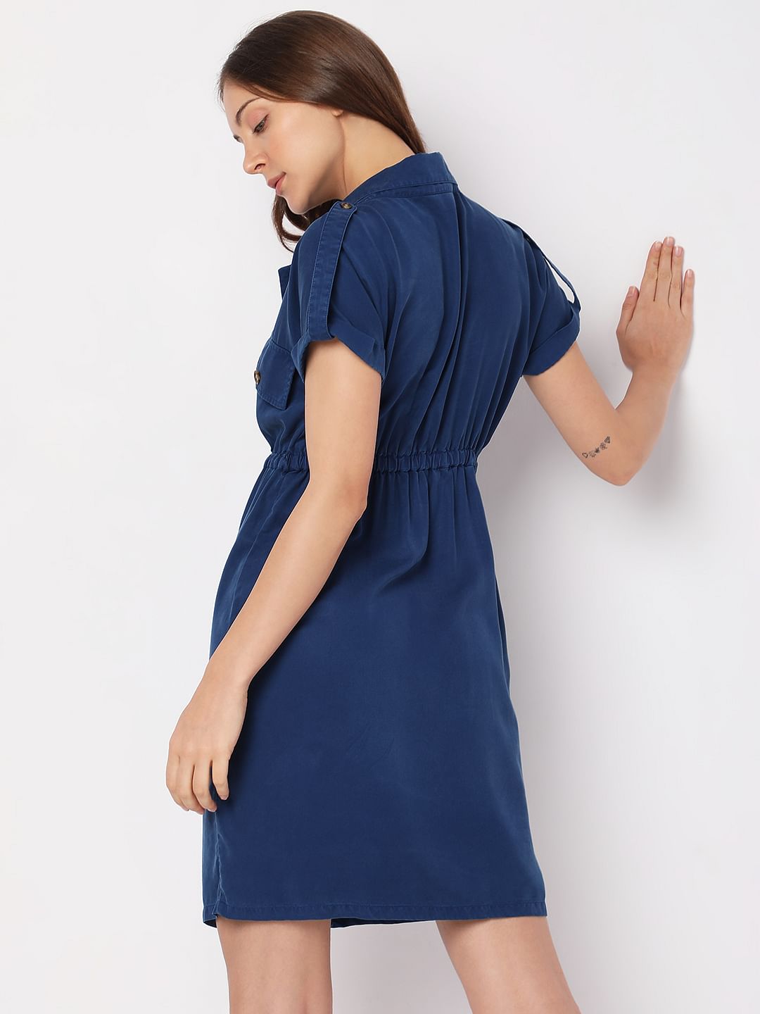 Navy Blue Denim Dress