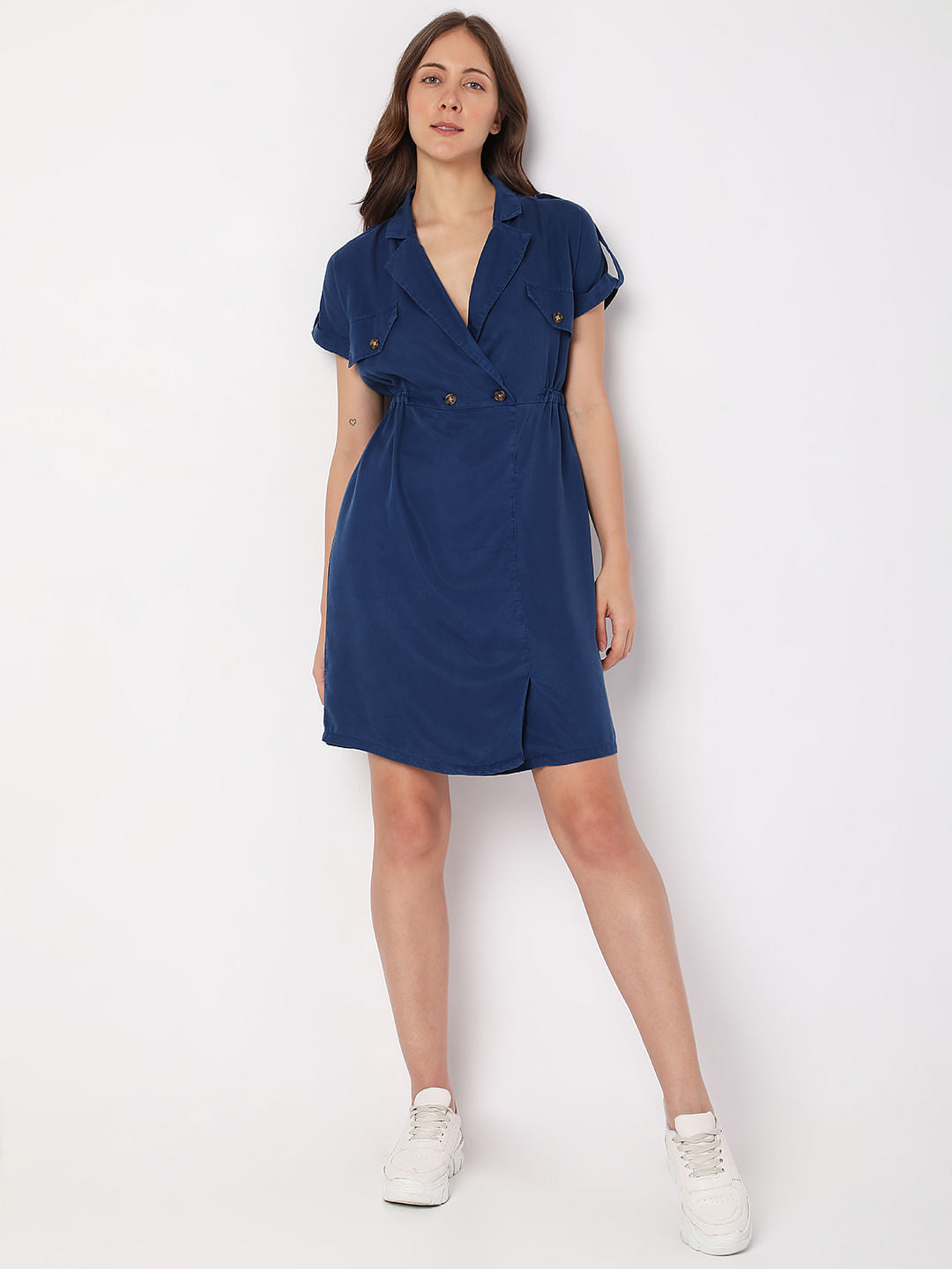 Navy Blue Denim Dress