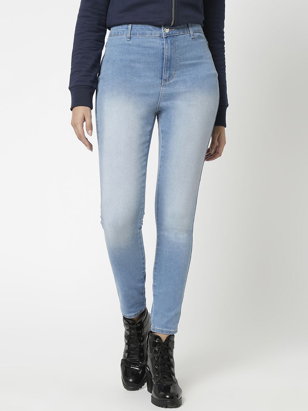 I.Scenery By Vero Moda Light Blue High Rise Wendy Skinny Jeans