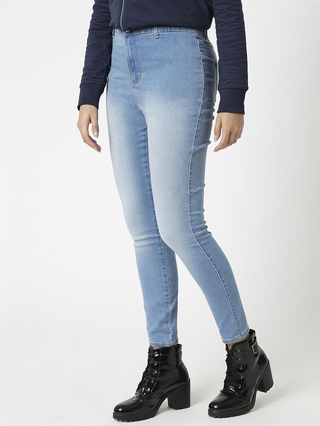 I.Scenery By Vero Moda Light Blue High Rise Wendy Skinny Jeans