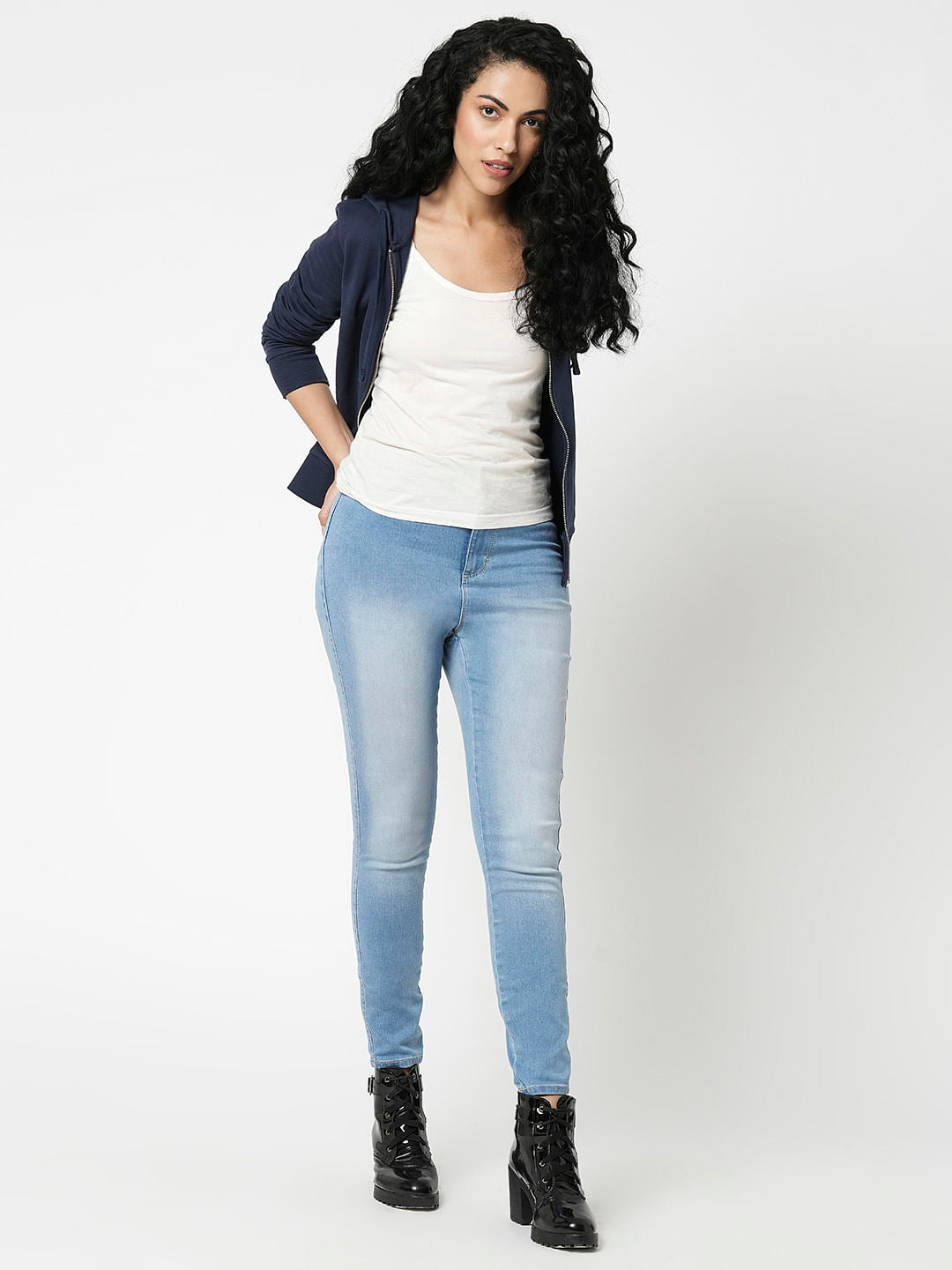 I.Scenery By Vero Moda Light Blue High Rise Wendy Skinny Jeans