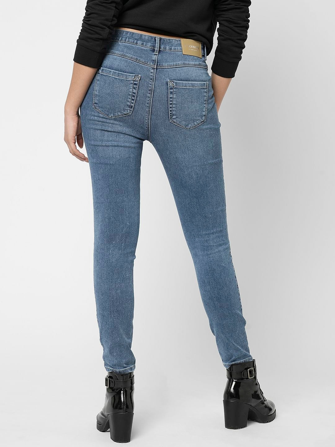 I.Scenery By Vero Moda Blue High Rise Wendy Skinny Jeans