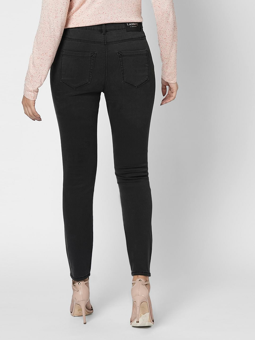 I.Scenery By Vero Moda Grey High Rise Wendy Skinny Jeans