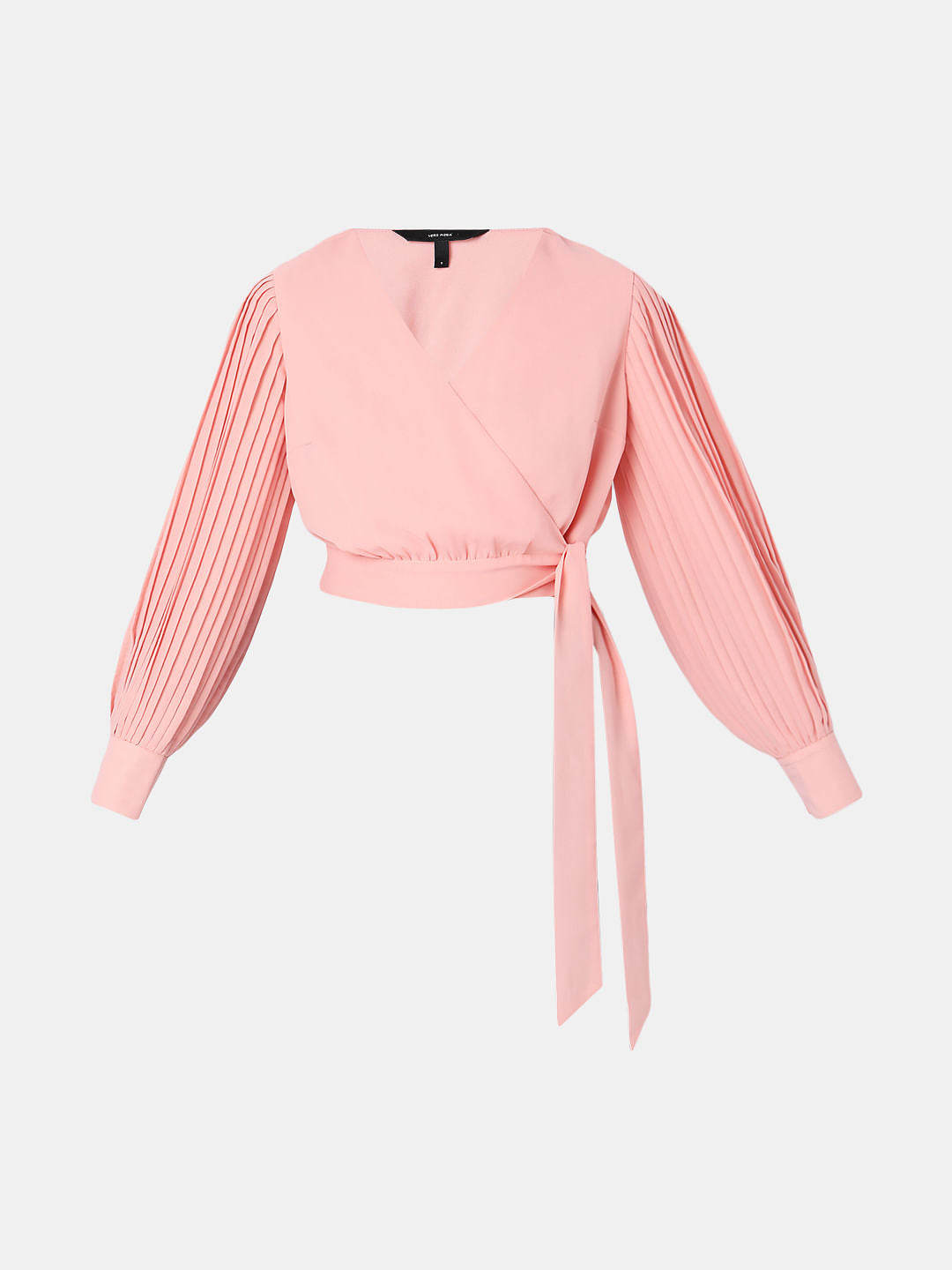 Pink Wrap Detail Crop Top