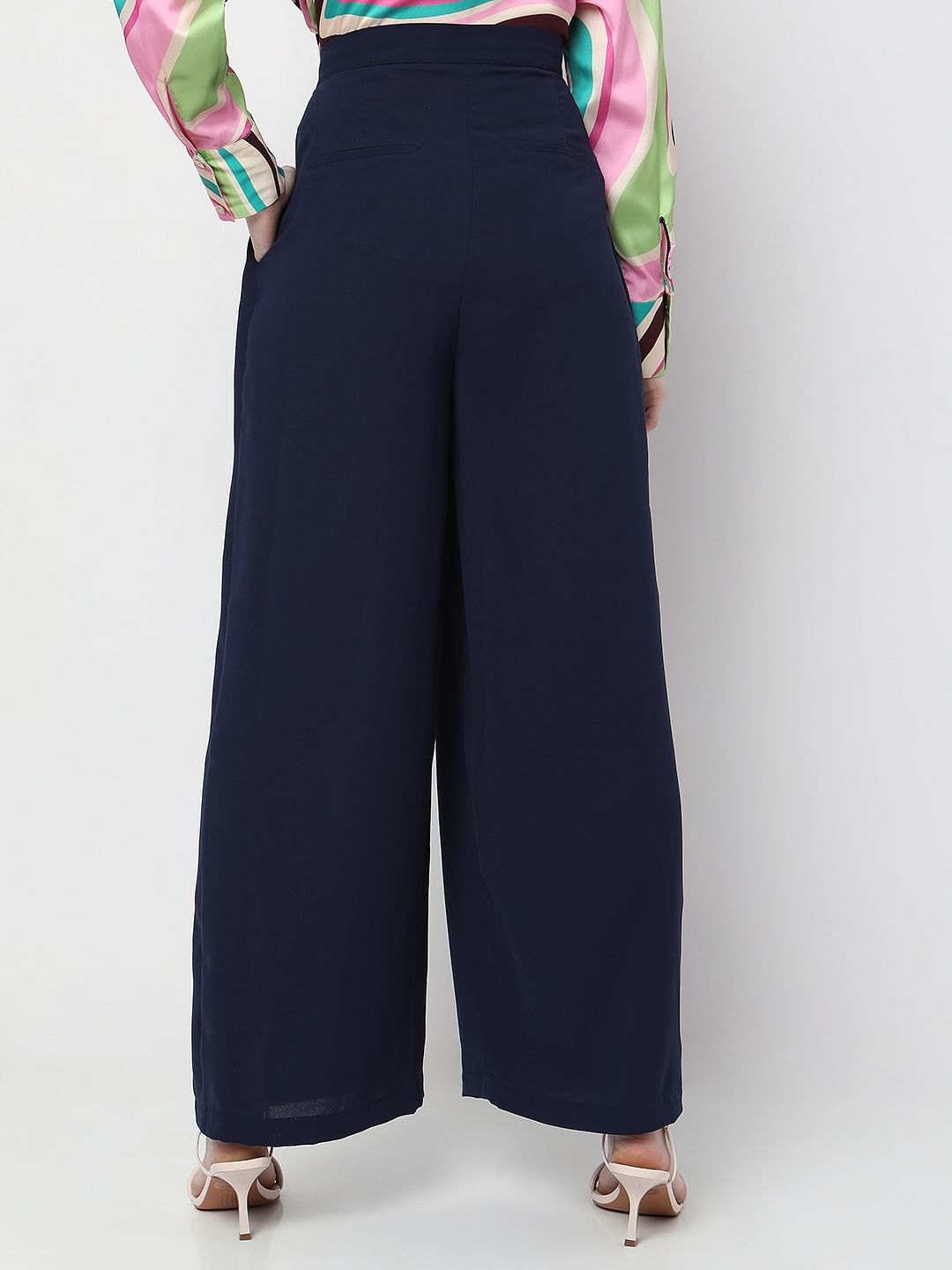 Navy Blue High Rise Pants