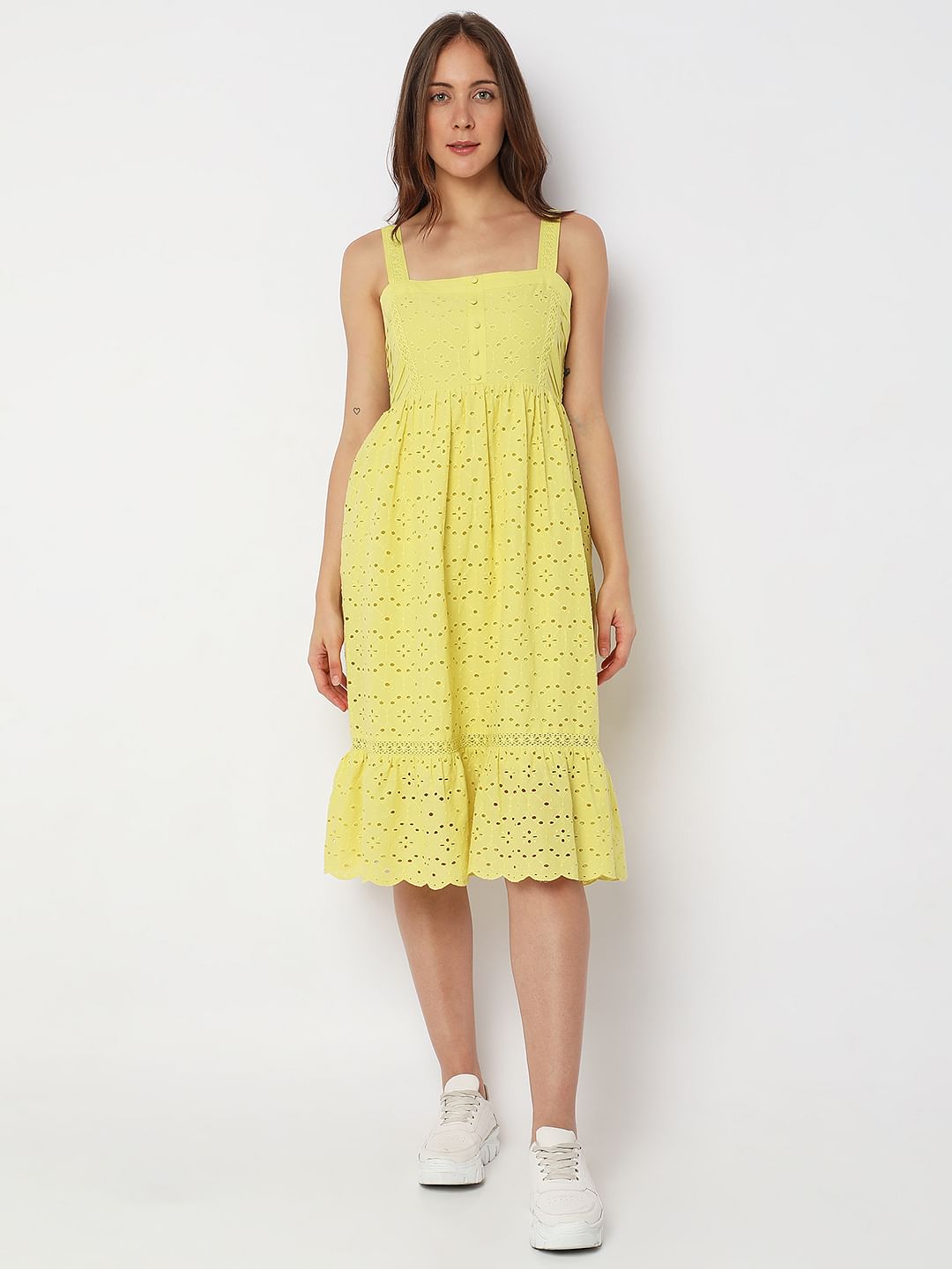 Yellow Fit & Flare Dress