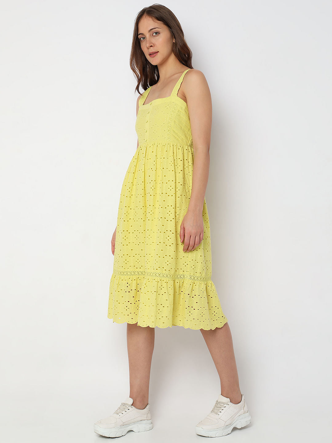 Yellow Fit & Flare Dress