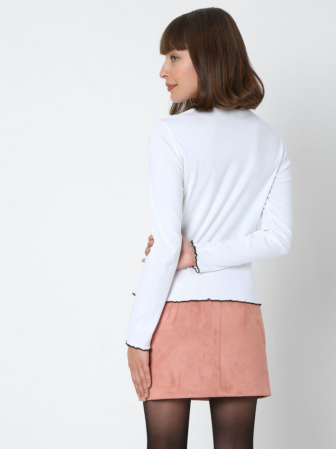 White Contrast Tipping Top