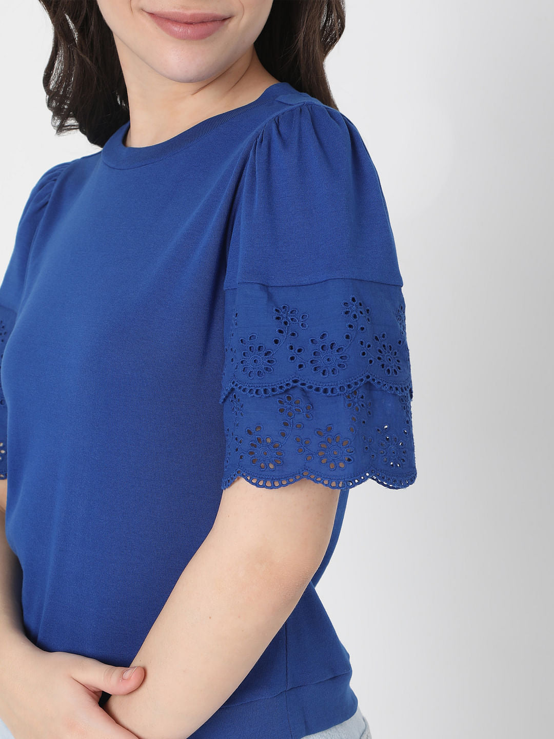 Blue Schiffli T-Shirt